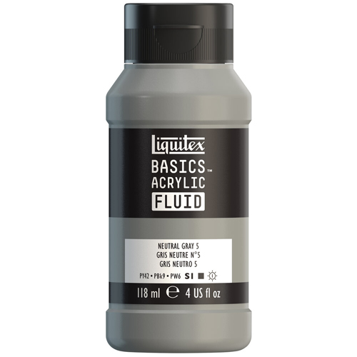 Liquitex Basics Fluid - Neutral Grey 5 - 118mL