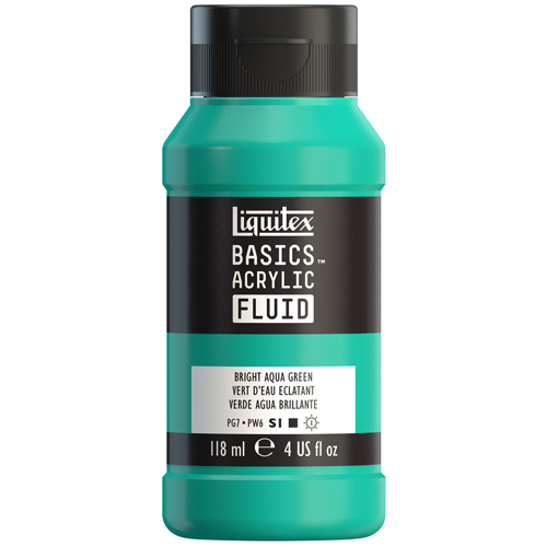 Liquitex Basics Fluid - Bright Aqua Green - 118mL