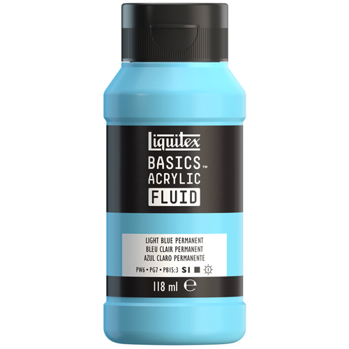 Liquitex Basics Fluid - Light Blue Permanent - 118mL