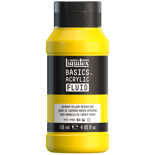 Liquitex Basics Fluid - Cadmium Yellow Medium Hue - 118mL