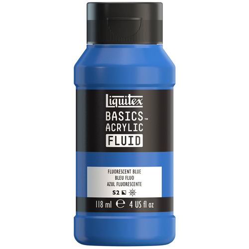 Liquitex Basics Fluid - Fluorescent Blue - 118mL