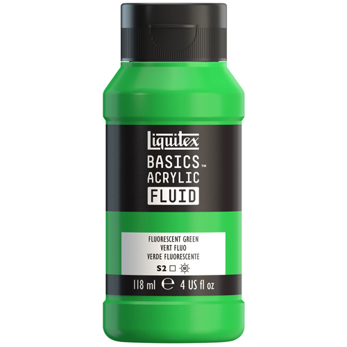 Liquitex Basics Fluid - Fluorescent Green - 118mL