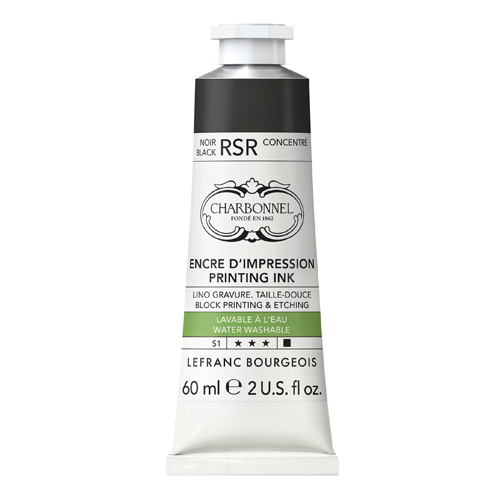 Charbonnel Water Washable Printing Ink – Black RSR – 60ml