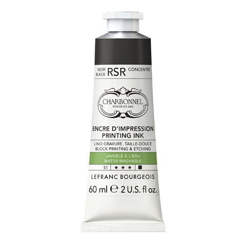 Charbonnel Water Washable Printing Ink  Black RSR  60ml