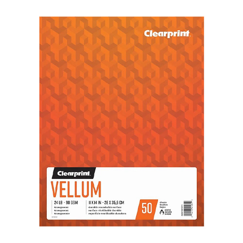 Clearprint Vellum Pad 24lb - 11" x 14" - 50 sheets