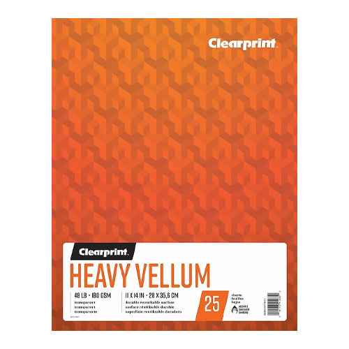Clearprint Heavy Vellum Pad - 48lb - 11" x 14" - 25 sheets