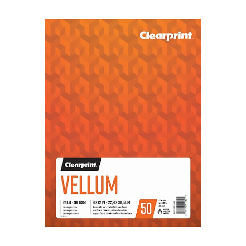 Clearprint Vellum Pad - 24lb - 9" x 12" - 50 Sheets