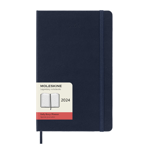 Moleskine 2024 Daily 12-Month Planner - Large, Hardcover, Sapphire Blue