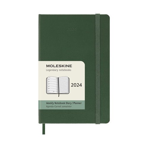 Moleskine 2024 Weekly 12-month Planner - Pocket, Softcover, Green