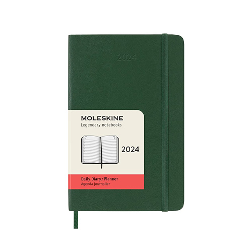Moleskine 2024 Daily 12-month Planner - Pocket, Hardcover, Green 