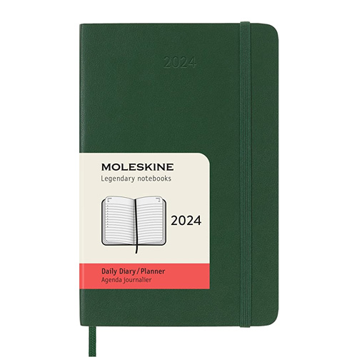 Moleskine 2024 Daily 12-month Planner - Large, Hardcover, Green