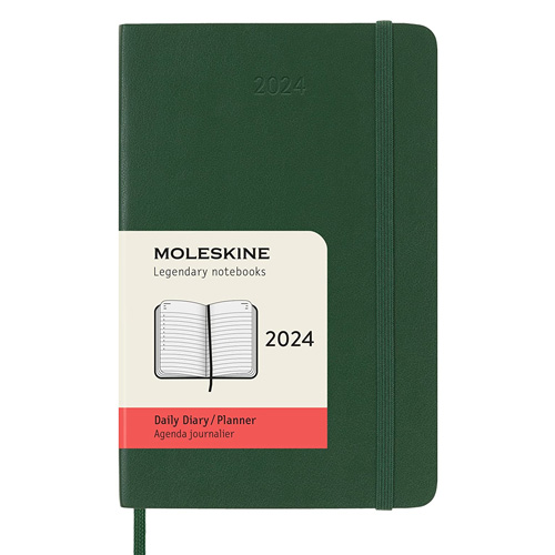 Moleskine 2024 Daily 12-month Planner - Large, Softcover, Green