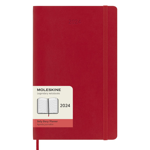 Moleskine 2024 Daily 12-month Planner - Large, Hardcover, Red