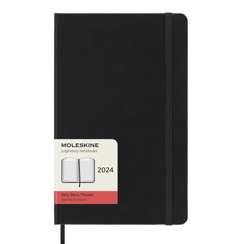 Moleskine 2024 Daily 12-month Planner - Large, Softcover, Black