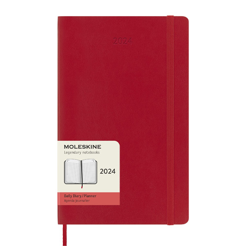 Moleskine 2024 Daily 12-month Planner - Large, Softcover, Red