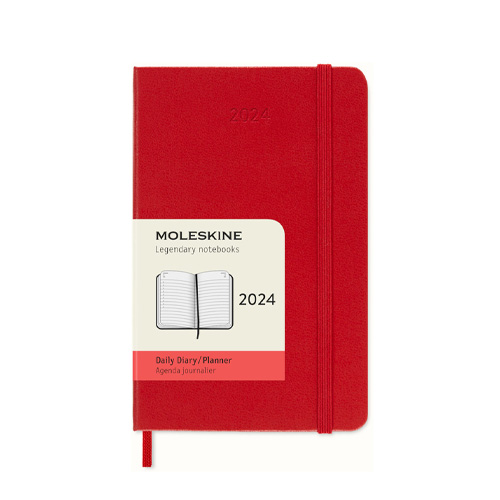 Moleskine 2024 Daily 12-month Planner - Pocket, Hardcover, Red