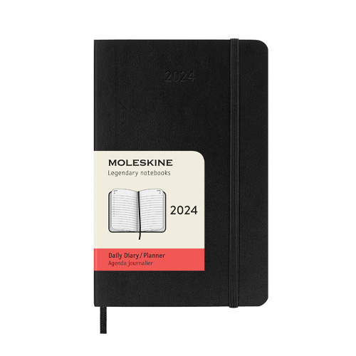 Moleskine 2024 Daily 12-month Planner - Pocket, Softcover, Black