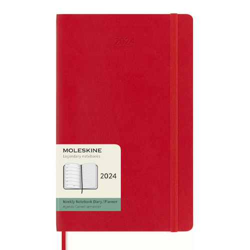 Moleskine 2024 Weekly 12-month Planner - Large, Softcover, Red