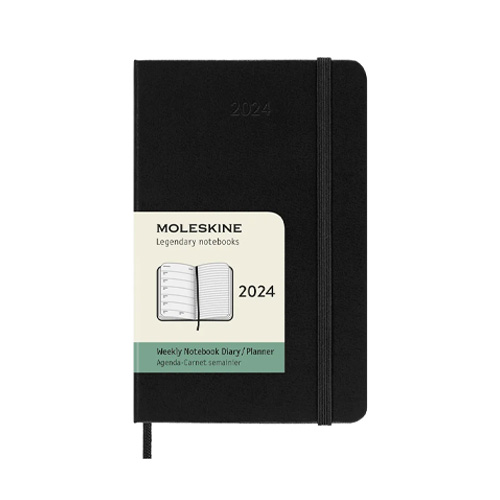 Moleskine 2024 Weekly 12-month Planner - Pocket, Hardcover, Black