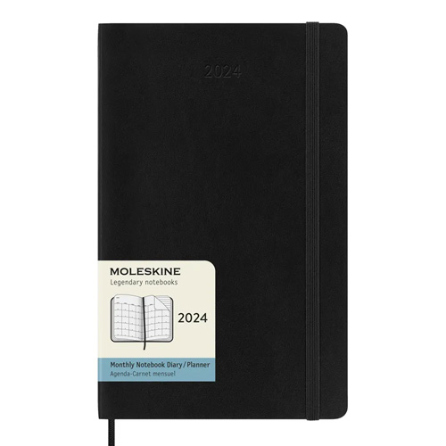 Moleskine 2024 Weekly 12-month Planner - Large, Softcover, Black