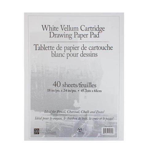 White Vellum Cartridge Drawing Pad - 40 sheets - 18" x 24"