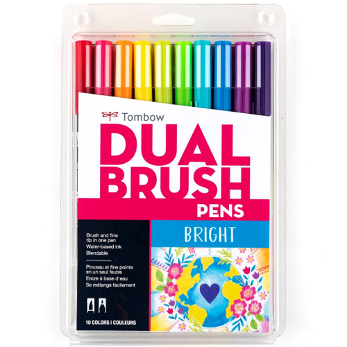 Tombow Dual Brush Pen - Set of 10 - Bright 