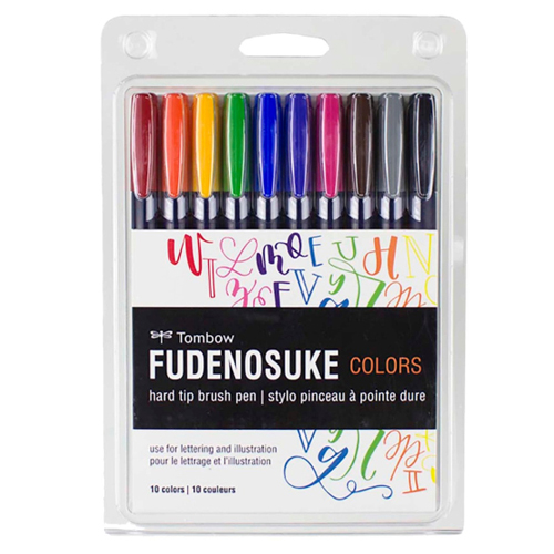 Tombow Fudenosuke Colour Brush Pen  Set of 10