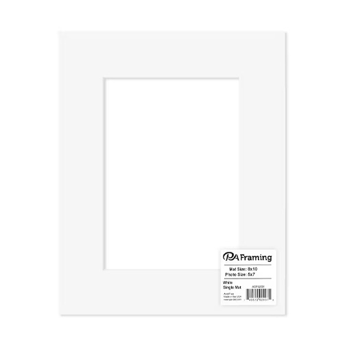 PA Framing ADF Mat 8" x 10"/ 5" x 7" Window -  White
