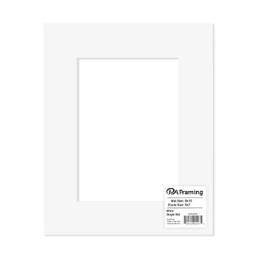 PA Framing ADF Mat 8" x 10"/ 5" x 7" Window -  White