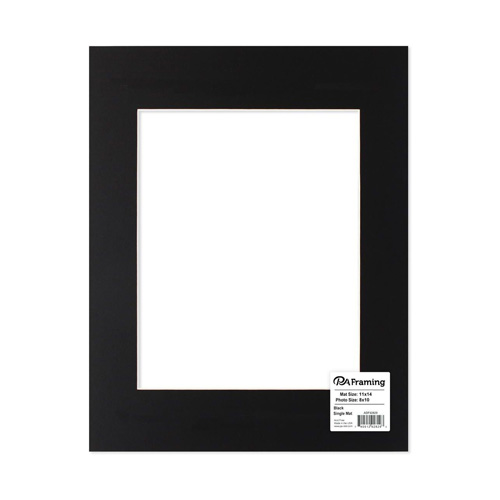 PA Framing ADF Mat 11" x 14"/ 8" x 10" Window -  Black