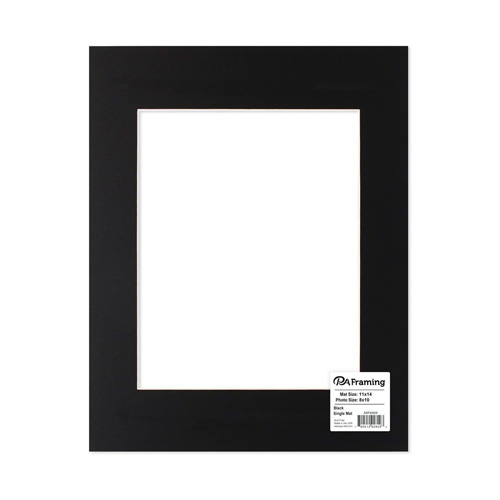 PA Framing ADF Mat 11" x 14"/ 8" x 10" Window -  Black