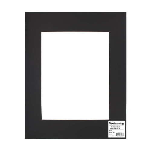 PA Framing ADF Mat 16" x 20"/ 11" x 14" Window -  Black