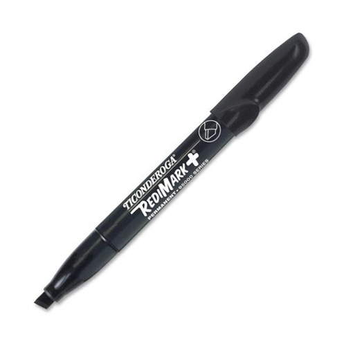 Ticonderoga Redimark Chisel Tip Permanent Marker - Black