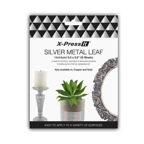 X-Press It - Silver Metal Leaf - 5.5" x 5.5" - 25 sheets
