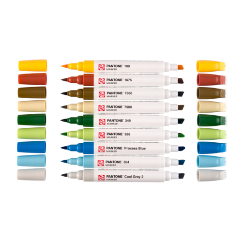 Pantone Dual Tip Markers - Primary, Set of 9