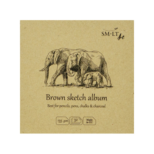 SM-LT Layflat Sketch Album - Brown 5.5" x 5.5"