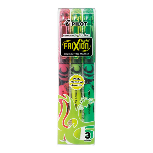PILOT FriXion Light Erasable Highlighter - Package of 3 Assorted Colours