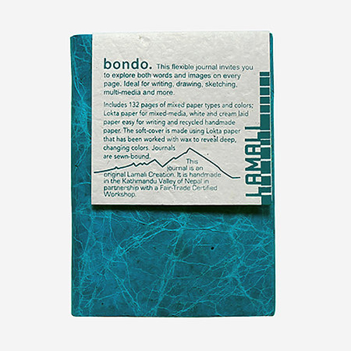 LAMALI Bondo Handmade Journal - 4.3" x 5.9" - Blue