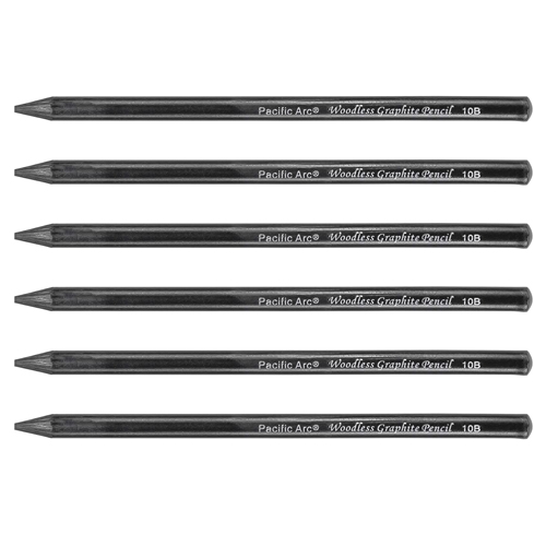 Pacific Arc Woodless Graphite Pencil - 10B - Pack of 6