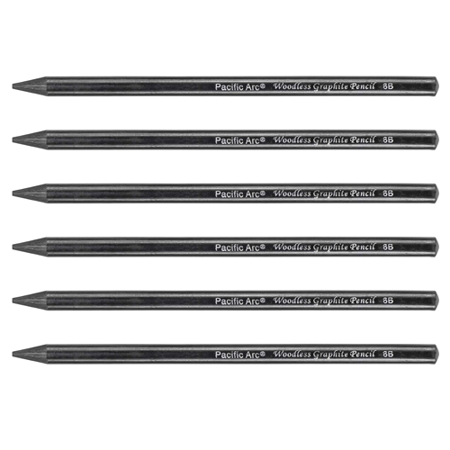 Pacific Arc Woodless Graphite Pencil - 8B - Pack of 6