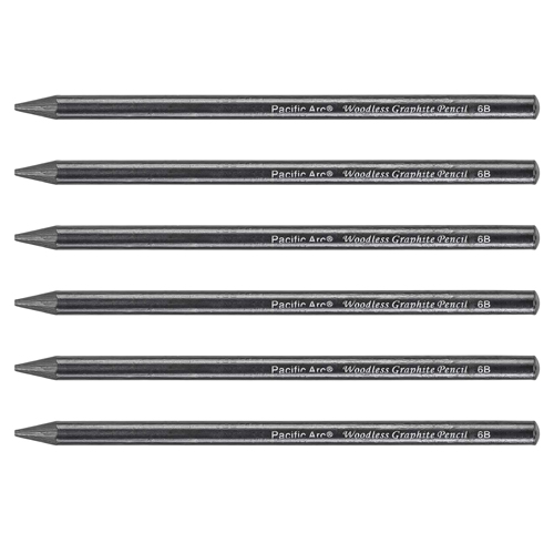 Pacific Arc Woodless Graphite Pencil - 6B - Pack of 6