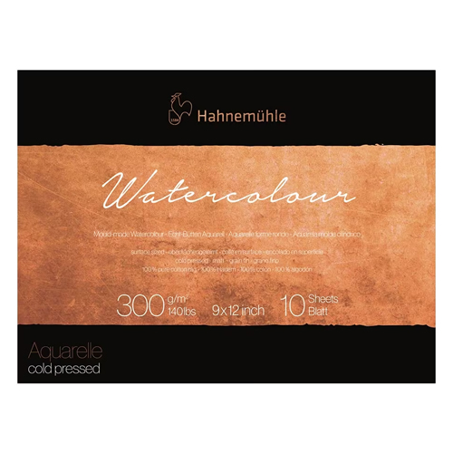 Hahnemu&#776;hle Collection Watercolour Block - 140lb, Cold-Press, 9"x12"