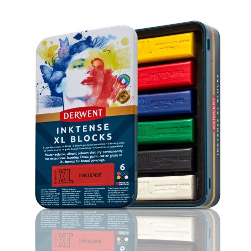 Derwent Inktense - XL Watercolour Ink Blocks - Tin Set of 6