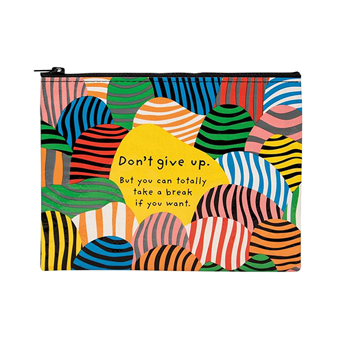 Blue Q Zipper Pouch - Do Not Give Up