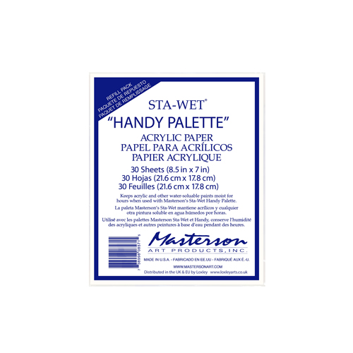 Masterson Sta-Wet "Handy Palette" Acrylic Paper Refill Pack – 30 Sheets