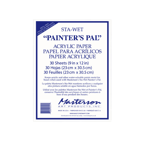 Masterson Sta-Wet "Painter’s Pal" Acrylic Paper Refill Pack – 30 Sheets