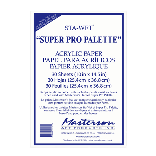 Masterson Sta-Wet "Super Pro Palette" Acrylic Paper Refill Pack  30 Sheets