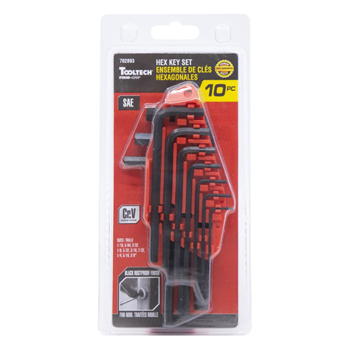 Tooltech Hex Key Set - 10-piece - Imperial