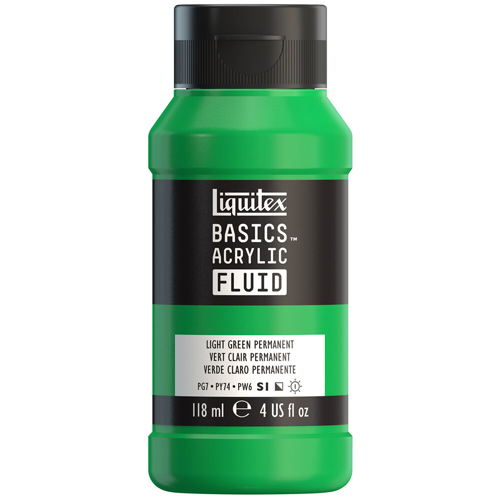 Liquitex Basics Fluid - Light Green Permanent - 118mL