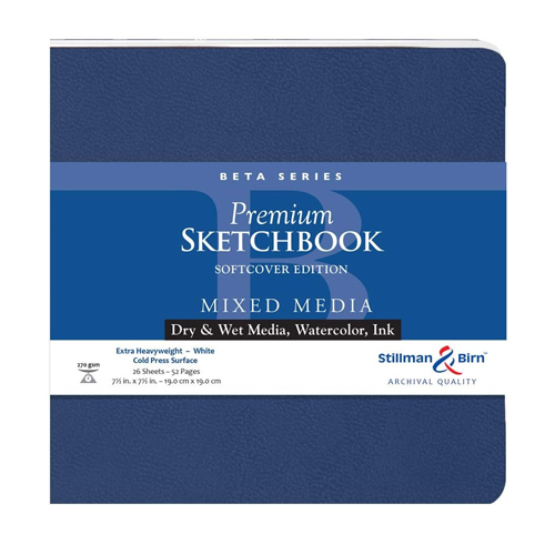 Stillman & Birn Alpha Series Wirebound Sketchbook, 6 x 8, 150 GSM  (Heavyweight), White Paper, Medium Grain Surface